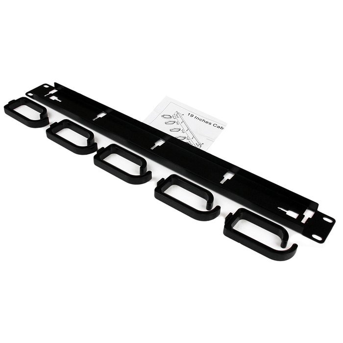 StarTech.com 2U Horizontal Finger Duct Rack Cable Management Panel with Cover CMDUCT2U Black N13