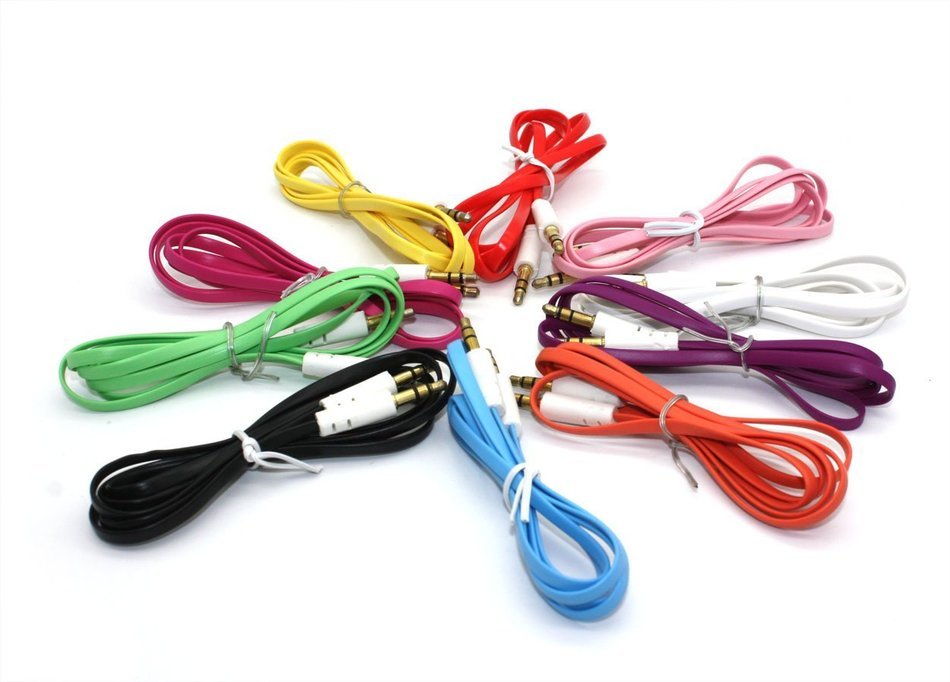 10 Pack of Flat 3.5mm Male to Male Car Stereo Jack AUX Cable for iPhone 4 4S 5 5S 6, Samsung Galaxy S3 S4 S5 Active... N3