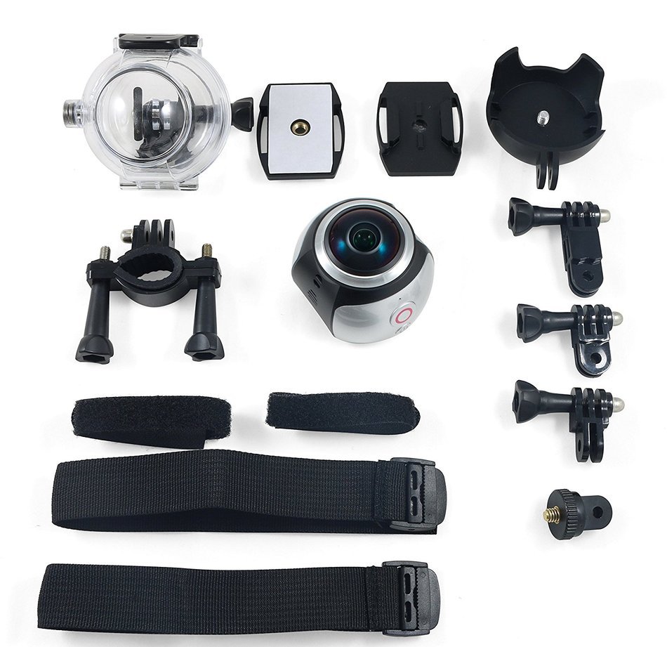 LZ 360 Panoramic DVR Wi-Fi Action Camera with Waterproof case and mounting accessories, - Ultra HD 2448P, 16M,... N5