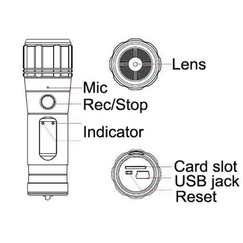 JVE-HD05 120&deg; Water Resistant Sport Helmet DVR Action Hunting Camera for Shotgun Rifle 16GB TF card