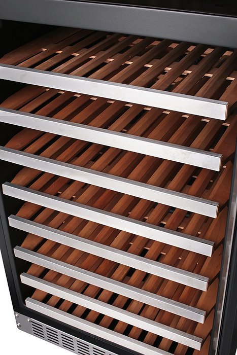 Thorkitchen JC-428B2EQ 156 Bottle Built-in & Free Standing Dual Zone Wine Cooler, Stainless Steel N3