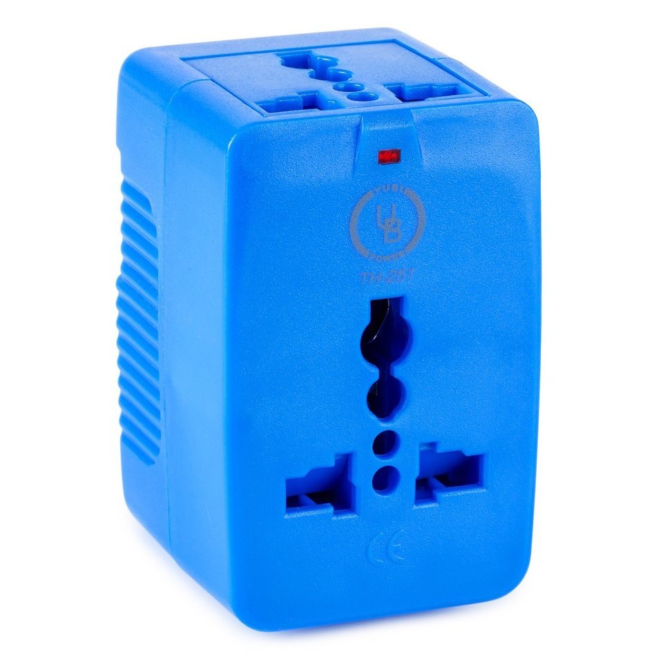 Yubi Power Dual Outlet Travel Adapter with 2 Universal Outlets - Built In Surge Protector and Neon Light Indicator... N44