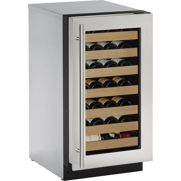 U-Line U2218WCS00B 18" Built-in Wine Storage, Stainless Steel
