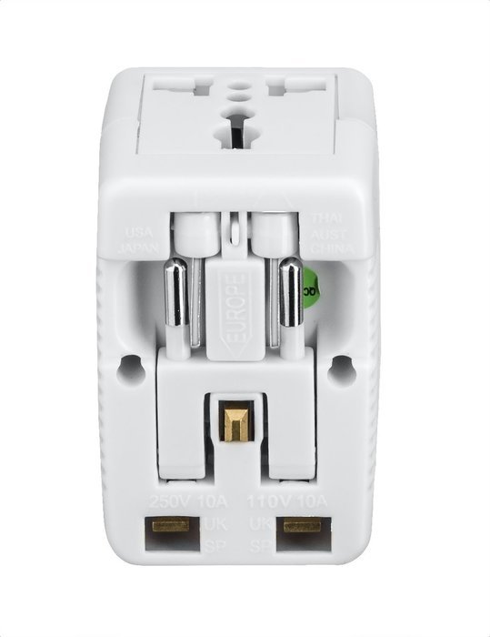 Yubi Power Dual Outlet Travel Adapter with 2 Universal Outlets - Built In Surge Protector and Neon Light Indicator... N48