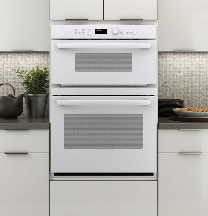 GE PT7800DHWW Profile 30" White Electric Combination Wall Oven - Convection