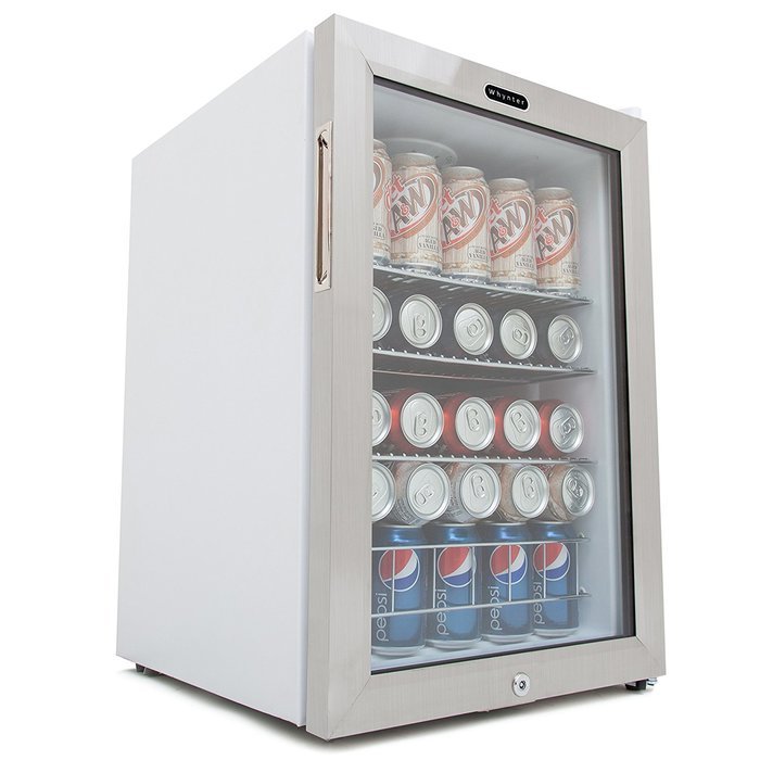 Whynter BR-091WS Beverage Refrigerator with Lock, 90 Can Capacity, Stainless Steel N2