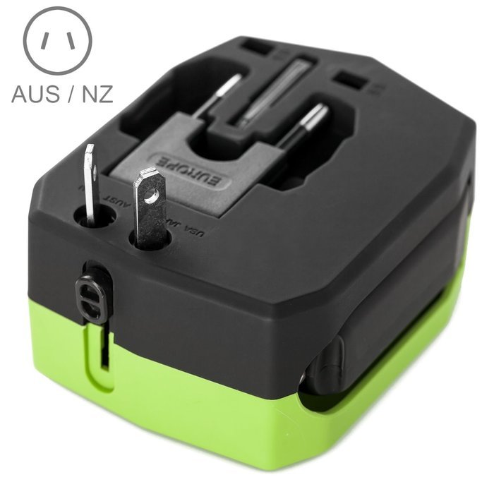 Yubi Power Dual Outlet Travel Adapter with 2 Universal Outlets - Built In Surge Protector and Neon Light Indicator... N53