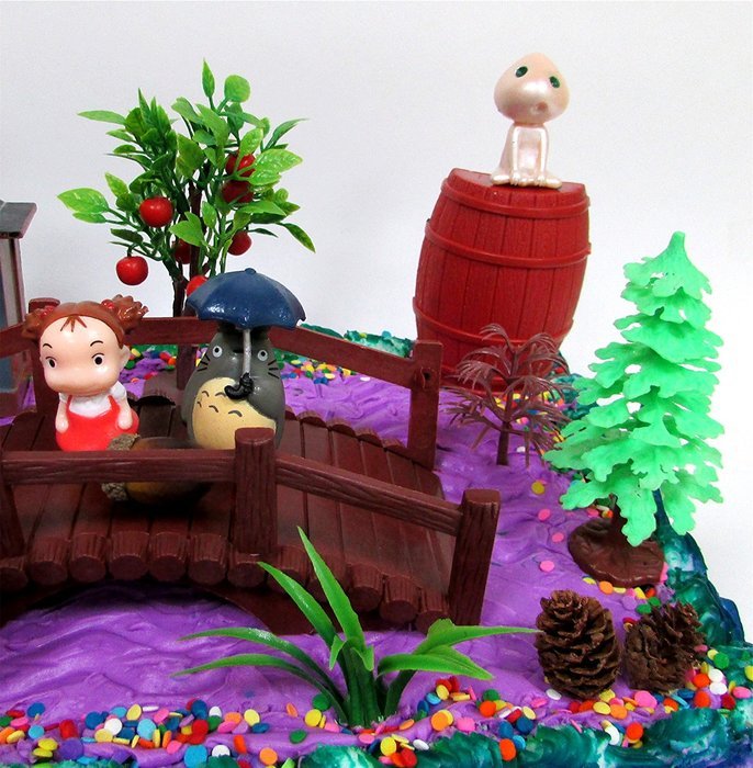 15 Piece ANIME Studio Ghibli Themed Birthday Cake Topper Set Featuring Ponyo, Yubaba, Jiji, Kodoma and Decorative... N9