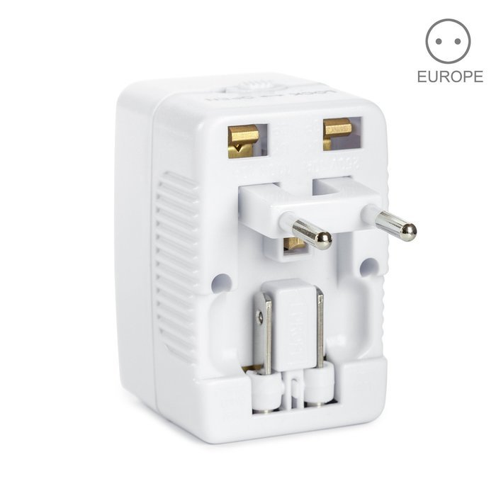Yubi Power Dual Outlet Travel Adapter with 2 Universal Outlets - Built In Surge Protector and Neon Light Indicator... N60