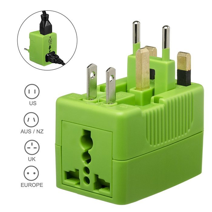 Yubi Power Dual Outlet Travel Adapter with 2 Universal Outlets - Built In Surge Protector and Neon Light Indicator... N62