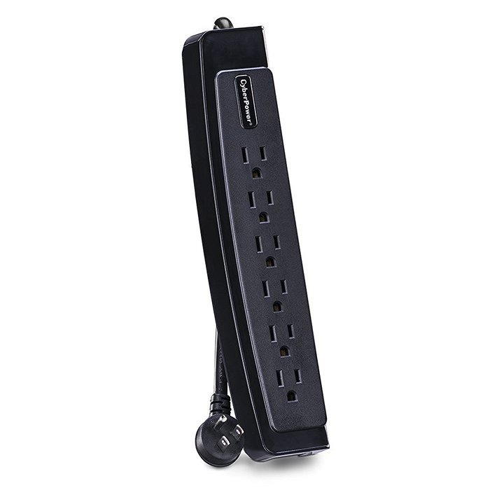 CyberPower CSP606T Surge Protector 6-Outlets 6-Ft Cord and TEL Protection 1350 Joules N15