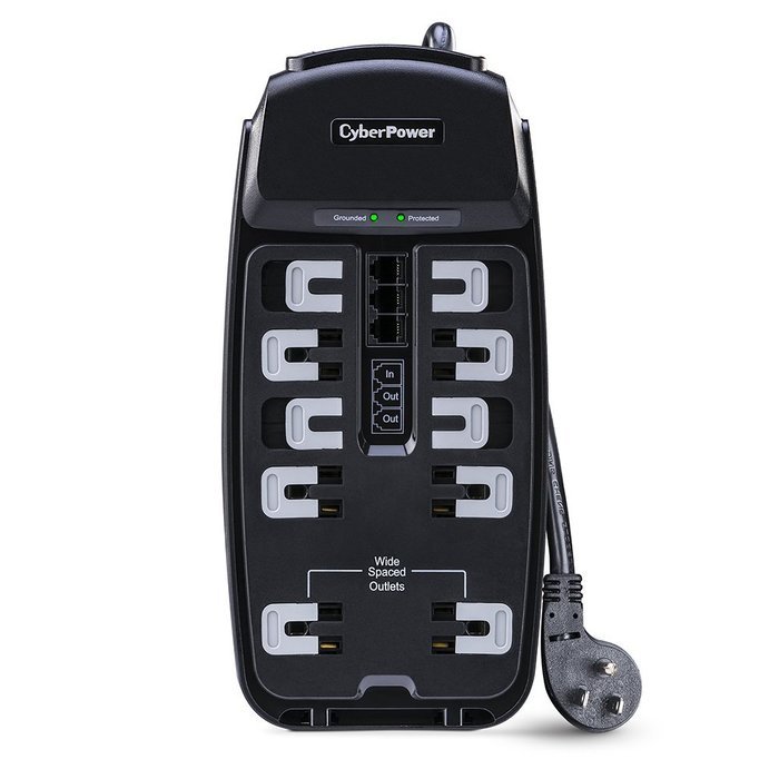 CyberPower CSP606T Surge Protector 6-Outlets 6-Ft Cord and TEL Protection 1350 Joules N16