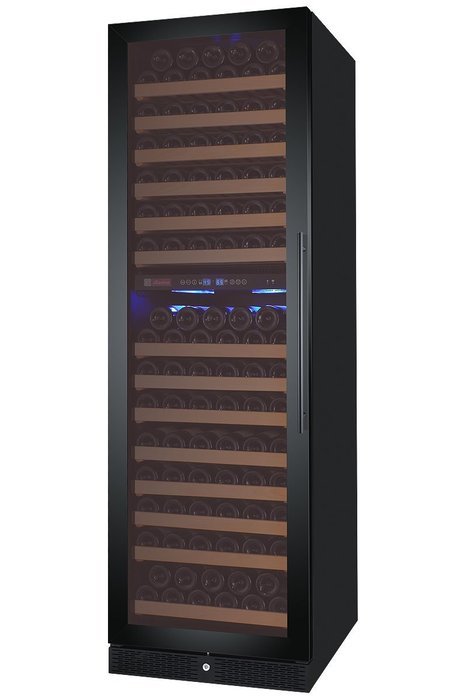 Allavino Classico Series 172 Bottle Dual-Zone Wine Refrigerator Left Hinge Black Glass Door N3