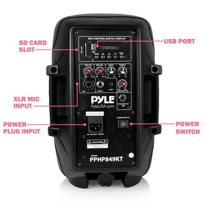 Pyle Active Pa 2-Channel Surround Sound Speaker System, Black (PPHP1249KT) N3