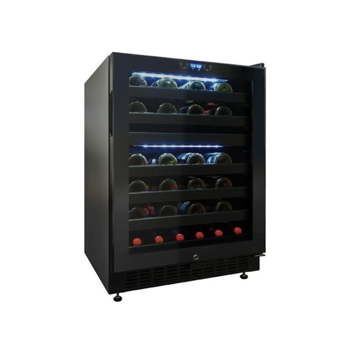 46-Bottle Dual-Zone Wine Cooler with Seamless Glass Door (Left-Hinge Model) in Black by Vinotemp N4