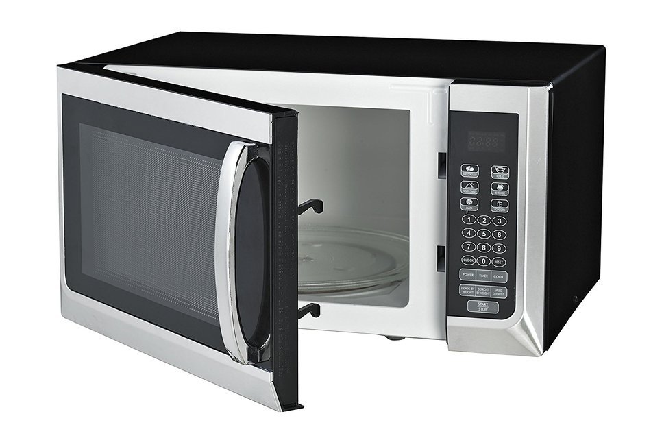 Oster OGZC1101 Digital Microwave Oven, 1.1 Cubic Feet, Black/Stainless Steel N2