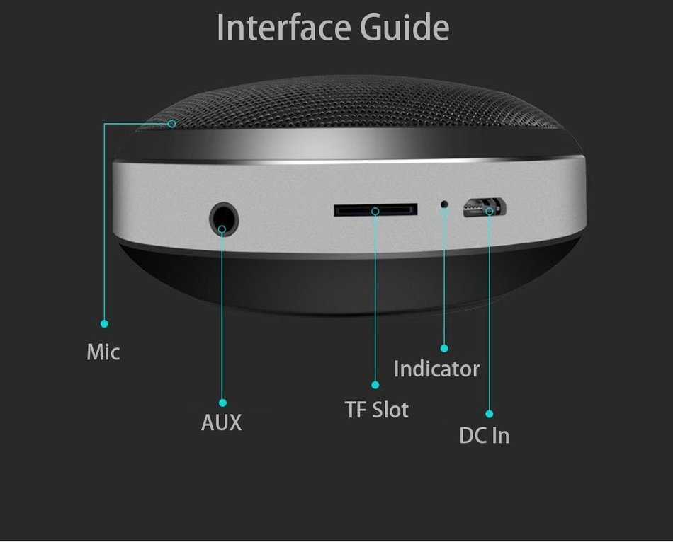 Wireless Bluetooth 4.0 Speaker Portable AUX TF Card Music Player N5