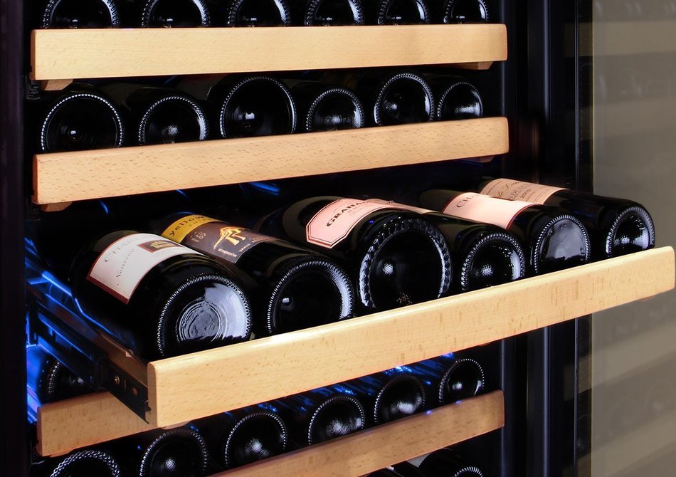 Allavino Classico Series 174 Bottle Single-Zone Wine Refrigerator Right Hinge Black Glass Door