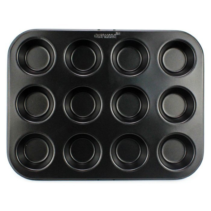 Ezeso 12-Cavity Nonstick Cast Aluminum Mini Cheesecake Muffin Quiche Cupcake Tarts Pan (A) N3