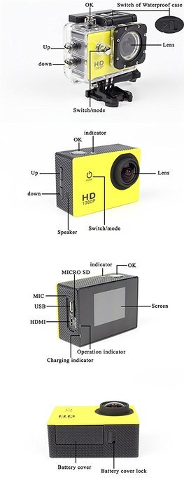 Goldfox SJ4000 Action Camera 1.5" HD Sports Digital Video 1080P Camera 30M Waterproof Car Recorder ,170&deg; Wide...