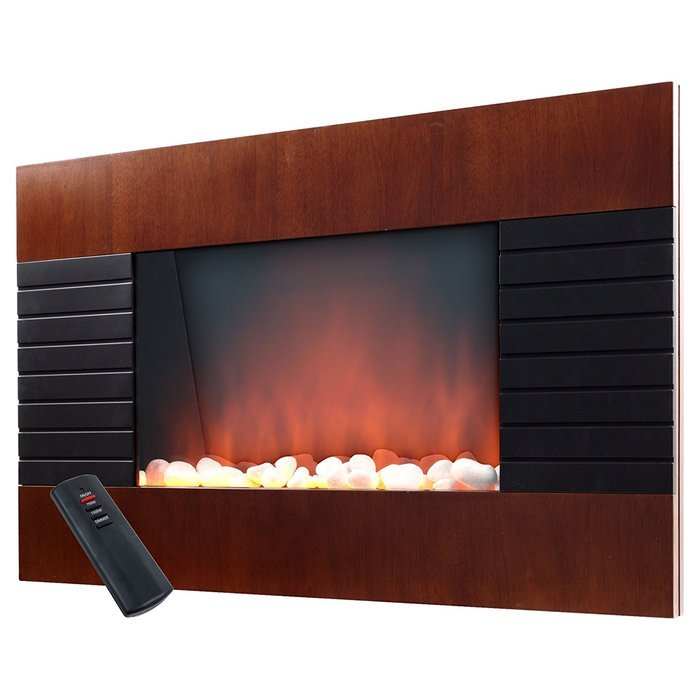 Warm House Mahogany-Effect Trim 1500-Watt Fireplace Heater N3