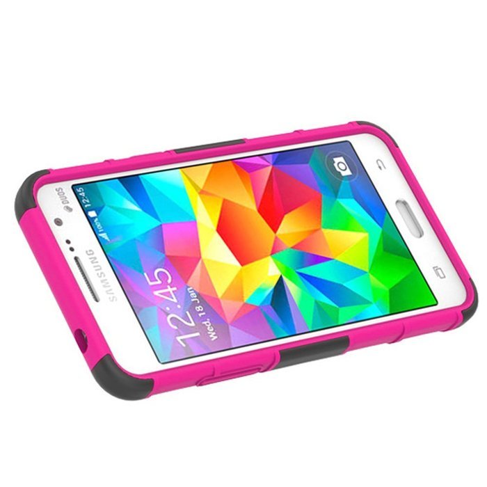 Galaxy Grand Prime Case, HLCT Rugged Shock Proof Dual-Layer PC and Soft Silicone Case With Built-In Kickstand... N2