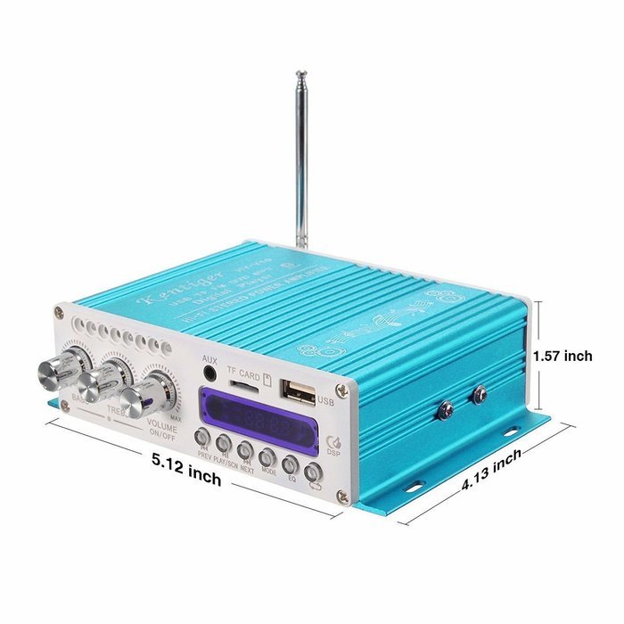 Bluetooth Car Amplifier, ELEGIANT Mini Hi-Fi Stereo Audio AMP with Remote Control,Support FM/MP3/TF/USB/DVD for... N7