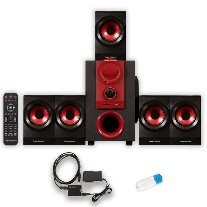 Theater Solutions TS521 Home Theater 5.1 Speaker System with USB Bluetooth and Optical Input N2
