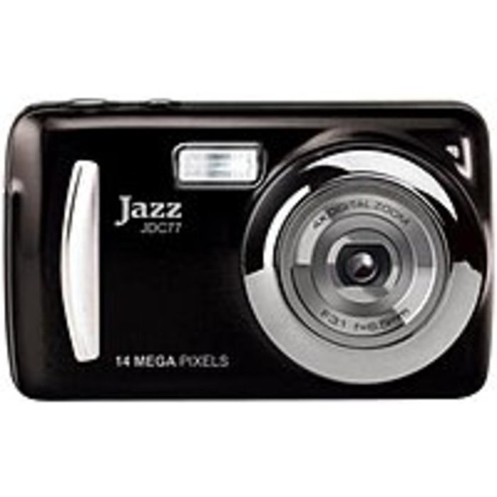 Jazz JDC77 Digital Camera - 14 Megapixels - 4x Optical Zoom/4x Digital Zoom - 2.4-inch LCD - Black