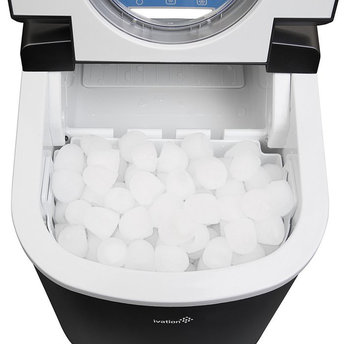 Ivation IVA-ICEM15SIL Portable Ice Maker with Easy-Touch Buttons for Digital Operation, Silver N24