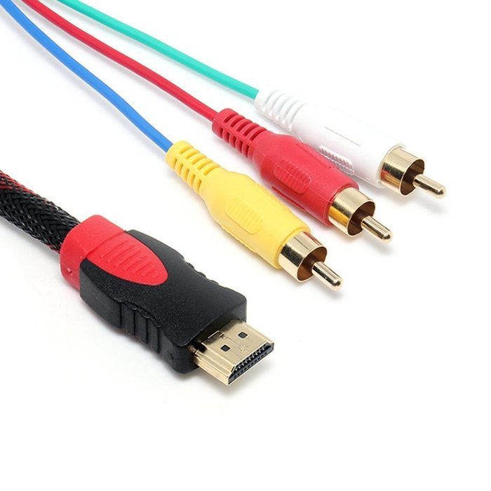 GBSELL 5ft HDMI Male to 3 RCA Video Audio AV Cable Cord Adapter for TV HDTV DVD 1080P N4