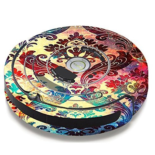 Skin Decal Vinyl Wrap For IRobot Roomba 650 655 Vacuum / Galaxy Paisley Antique