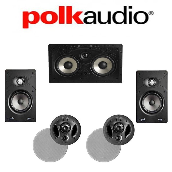 Polk Audio 700-LS + Polk Audio V65 + Polk Audio 255C-RT 5.0 Vanishing In-Wall / In-Ceiling Home Theater System