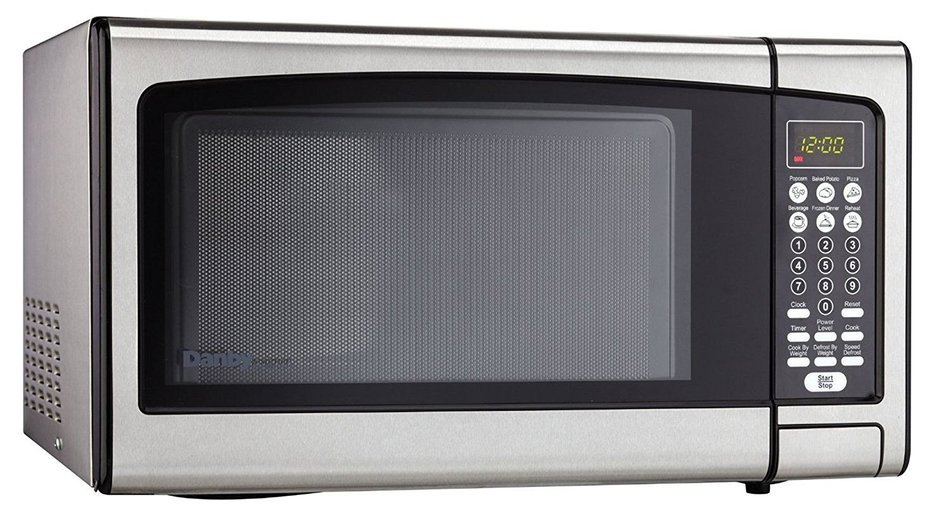 Stainless Steel Countertop Microwave Oven 1.1 cu ft. 900 Watt 120 Volts (Black)