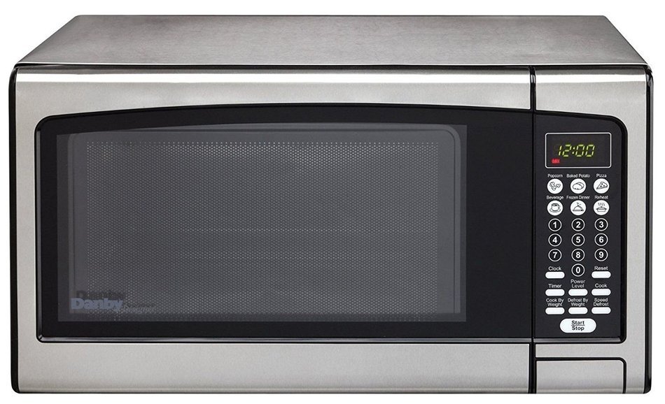 Stainless Steel Countertop Microwave Oven 1.1 cu ft. 900 Watt 120 Volts (Black) N2