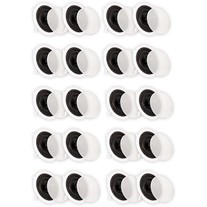 Theater Solutions 6.5" In Ceiling Deluxe HD Home Theater Speakers 10 Pair Pack 5000 Watts 10TSS6C