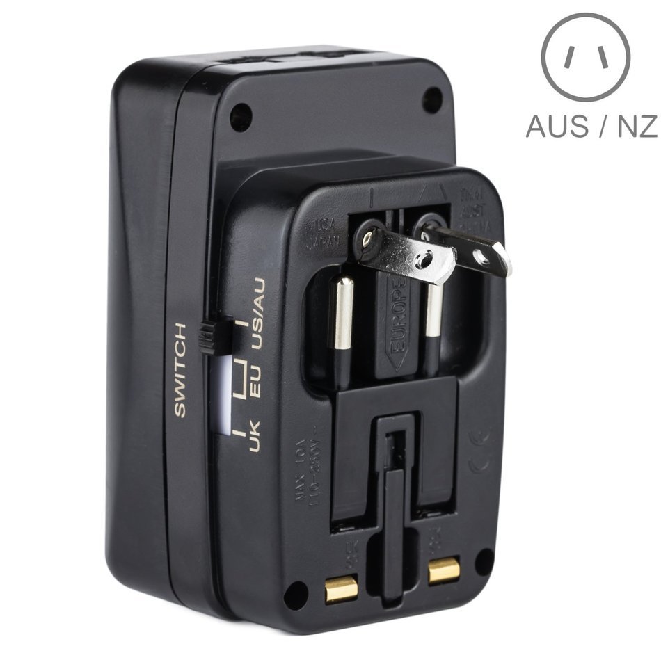 Yubi Power Dual Outlet Travel Adapter with 2 Universal Outlets - Built In Surge Protector and Neon Light Indicator... N67