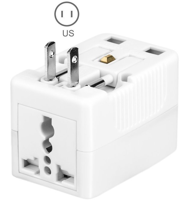 Yubi Power Dual Outlet Travel Adapter with 2 Universal Outlets - Built In Surge Protector and Neon Light Indicator... N70