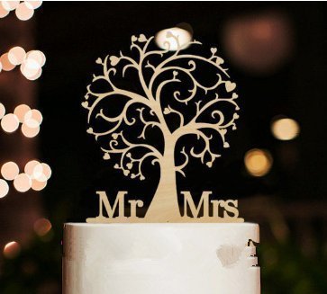 ShinyBeauty Mr And Mrs Cake-Topper,Custom Wedding Cake Topper (Design 12) N8