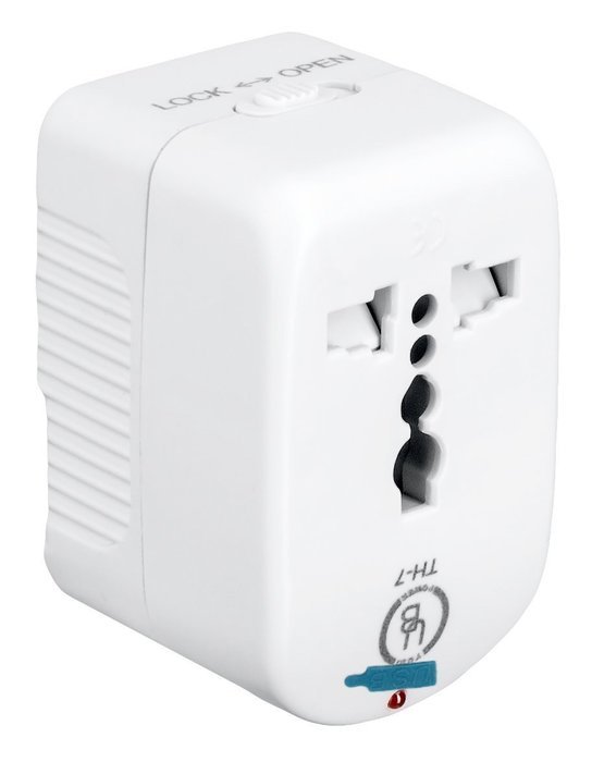 Yubi Power Dual Outlet Travel Adapter with 2 Universal Outlets - Built In Surge Protector and Neon Light Indicator... N75