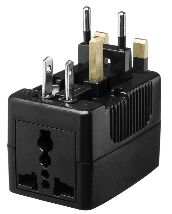 Yubi Power Dual Outlet Travel Adapter with 2 Universal Outlets - Built In Surge Protector and Neon Light Indicator... N76