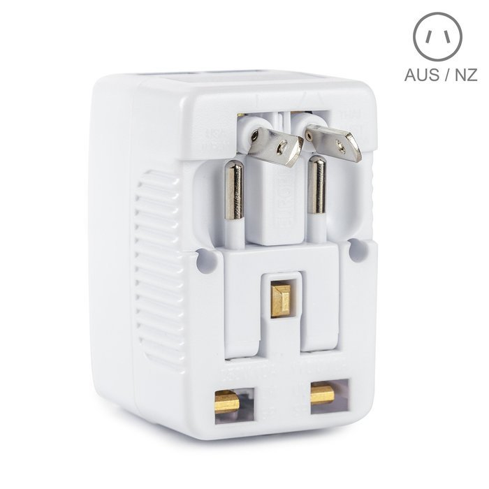 Yubi Power Dual Outlet Travel Adapter with 2 Universal Outlets - Built In Surge Protector and Neon Light Indicator... N78