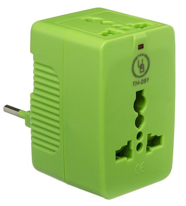 Yubi Power Dual Outlet Travel Adapter with 2 Universal Outlets - Built In Surge Protector and Neon Light Indicator... N79