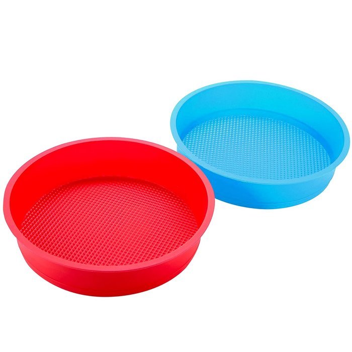 8" Premium-grade Silicone Round Non-stick Cake Mold, Set of 2 (Random Color) N2