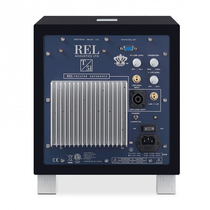 REL Acoustics Home Audiophile T-5i Subwoofer, 8 inch, Arrow&trade; wireless port, Gloss Black