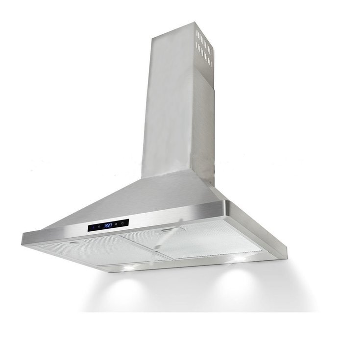30" Stainless Steel Wall Mount Touch Panel Controls LED Light Lamp Range Hood