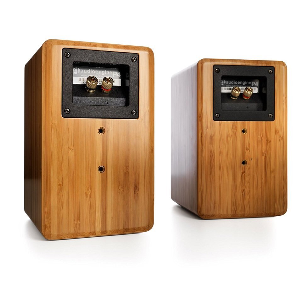 Audioengine P4 Passive Bookshelf Speakers and N22 Audio Amplifier Desktop Audio Speaker System (Natural) N5