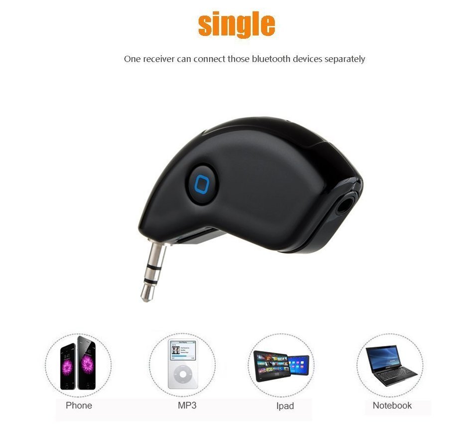 Findway Wireless Bluetooth Car Stereo Audio Adapter/Receiver (3.5mm Aux Input Jack) for Hands Free Music Streaming... N3