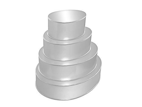 4 Tier Oval Multilayer Birthday Wedding Anniversary Cake Tins Pans 6" 8" 10 " 12" N3