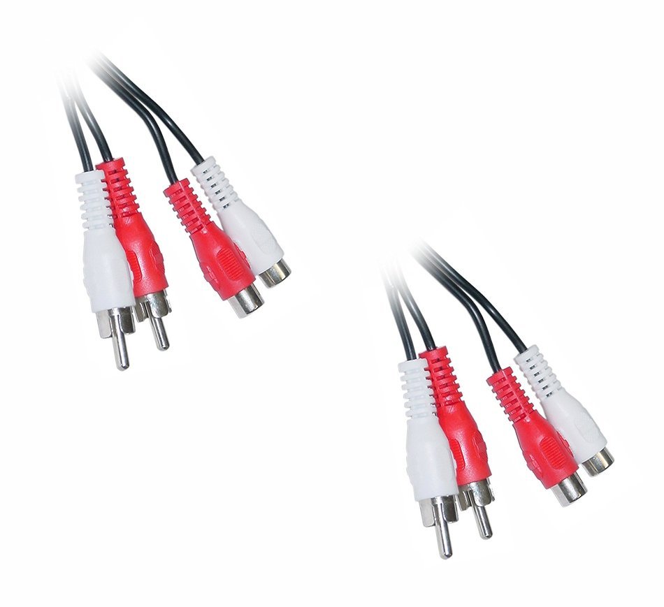 C&E 6-Feet 2 RCA Male to Female Stereo Audio Extension Cable, 2-Pack (CNE22094) N3